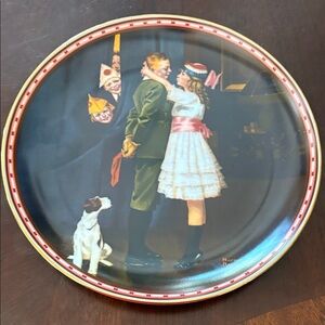 Norman Rockwell Limited edition Seventh issue “Kiss and Tell” plate 8016d